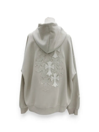 chrome cross patch back point overfit hooded zip-up