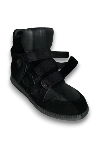 cowhide suede Velcro strap high-top stickers sneakers