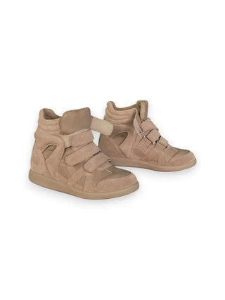 cowhide suede Velcro strap high-top stickers sneakers