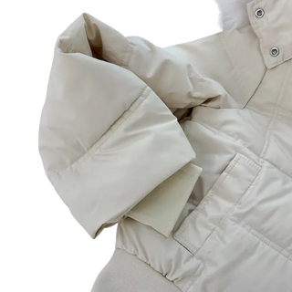 Added fleece lining🐏  hooded fur button wellon cotton short padding