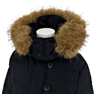 Added fleece lining🐏  hooded fur button wellon cotton short padding