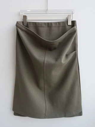 front double layered H-line midi skirt