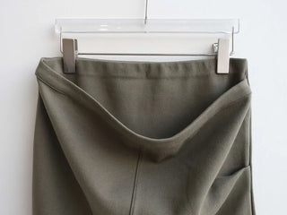 front double layered H-line midi skirt