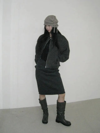 pigment faded washed high-neck zip-up jacket