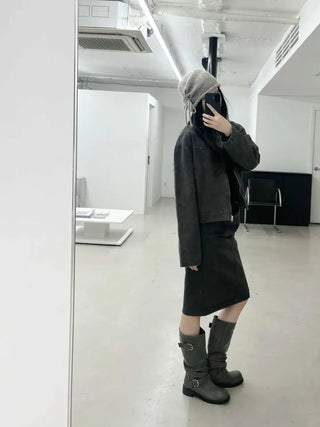 pigment faded washed high-neck zip-up jacket