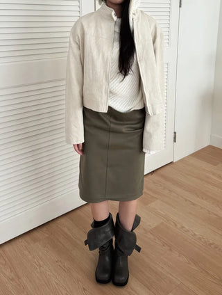 pigment faded washed high-neck zip-up jacket