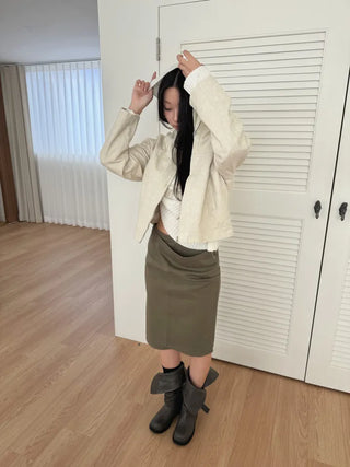 pigment faded washed high-neck zip-up jacket