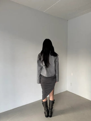 pigment faded washed high-neck zip-up jacket