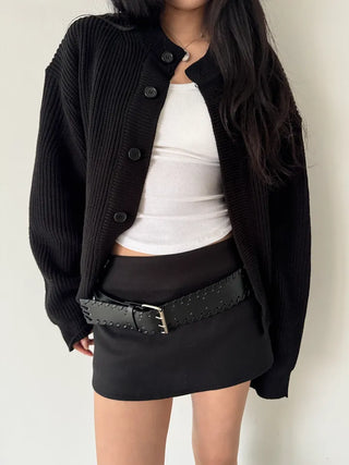 twisted leather big belt