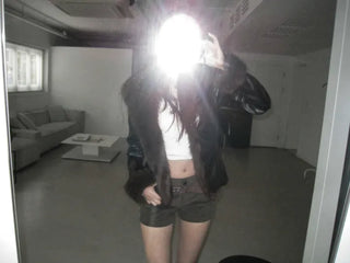 Metel Mink Eco-Fur Leather Combination One-Button Leather Jacket