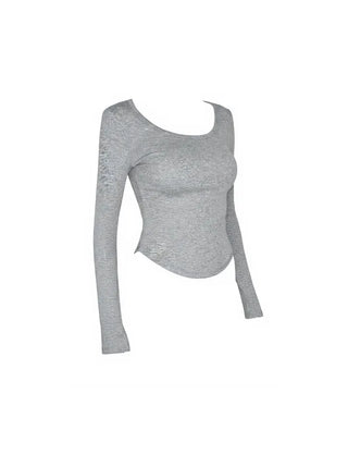 base golji round neck t-shirt with rolled hem