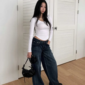 base golji round neck t-shirt with rolled hem