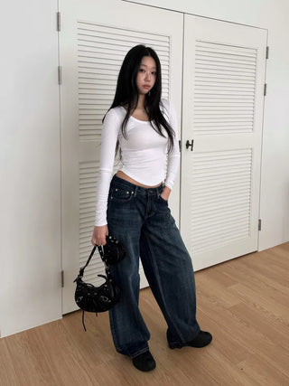 base golji round neck t-shirt with rolled hem