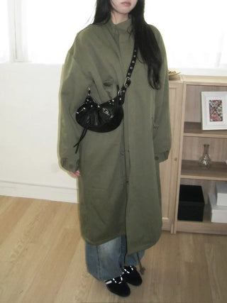 fishtail oversized 3-ounce quilted long parka safari jacket