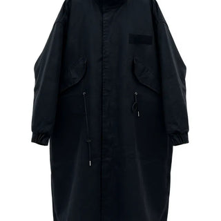 fishtail oversized 3-ounce quilted long parka safari jacket