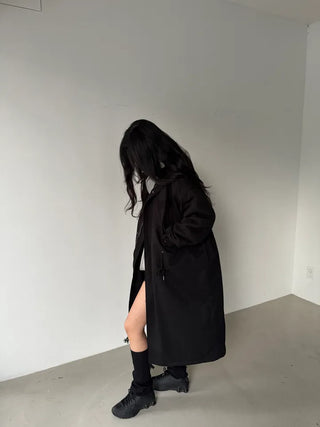 fishtail oversized 3-ounce quilted long parka safari jacket