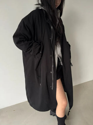 fishtail oversized 3-ounce quilted long parka safari jacket