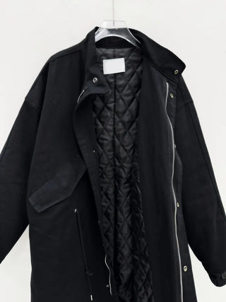 fishtail oversized 3-ounce quilted long parka safari jacket