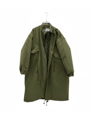 fishtail oversized 3-ounce quilted long parka safari jacket