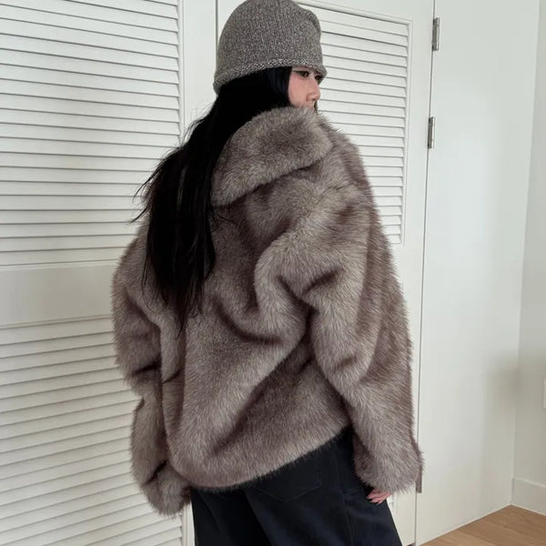 Pocket Mink Donut Faux Fur Jacket