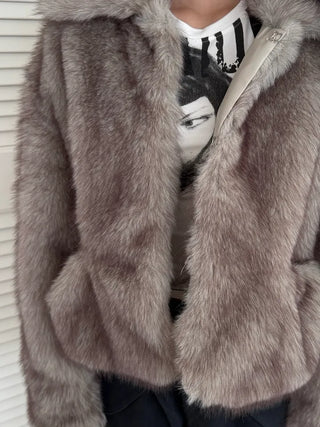 Pocket Mink Donut Faux Fur Jacket
