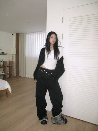 pocket wrap banding wide pintuck pants