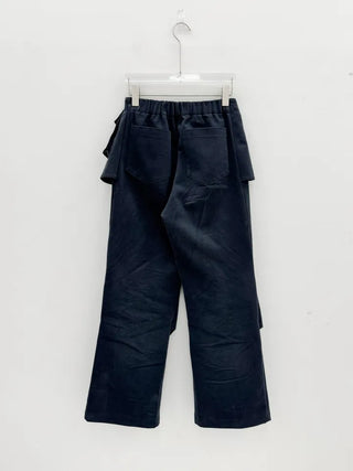 pocket wrap banding wide pintuck pants