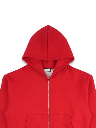 city setup big hood two-way zipper loose fit oversized hooded zip-up