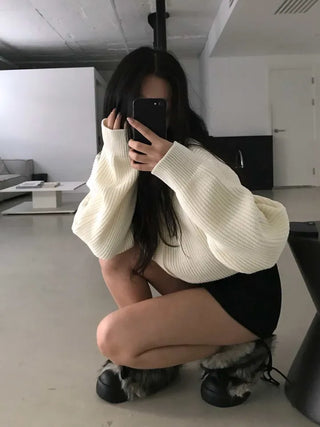 loose fit thick hachi cardigan