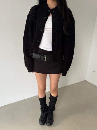 loose fit thick hachi cardigan