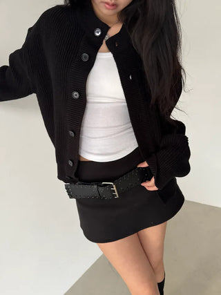 loose fit thick hachi cardigan