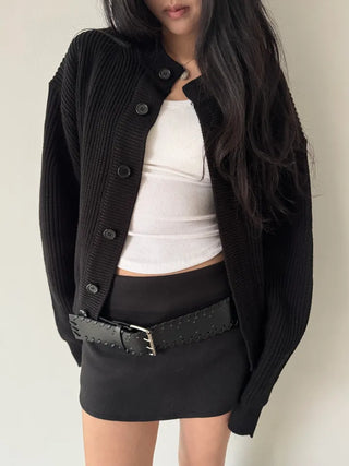 loose fit thick hachi cardigan