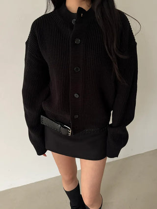 loose fit thick hachi cardigan