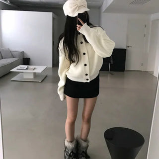 loose fit thick hachi cardigan