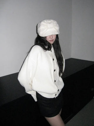 loose fit thick hachi cardigan