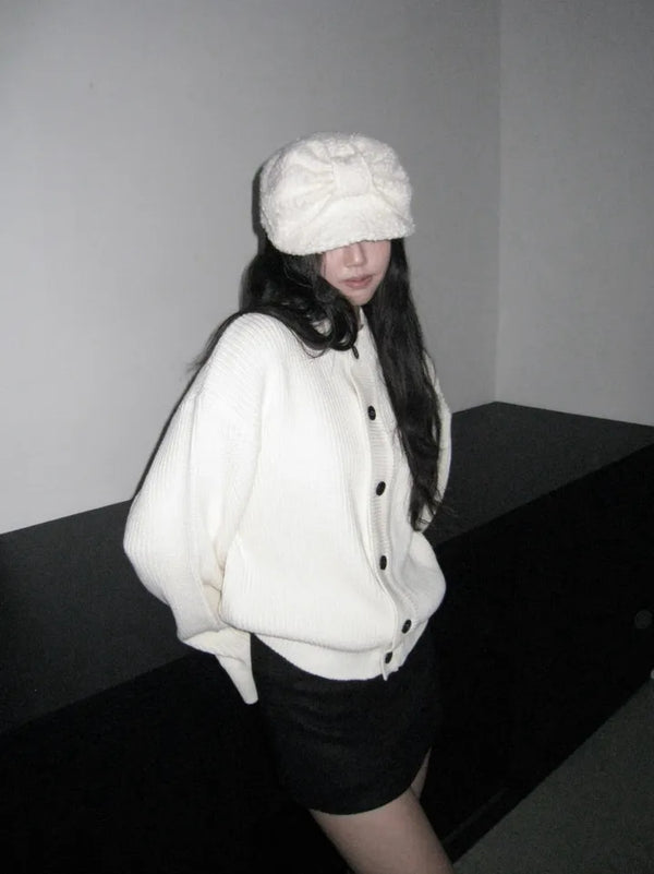 loose fit thick hachi cardigan