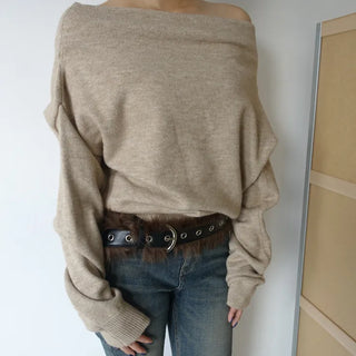 modernism loose off-shoulder knit