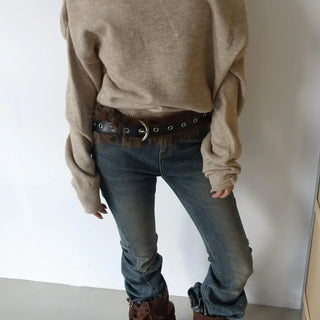 modernism loose off-shoulder knit