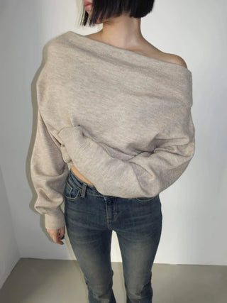modernism loose off-shoulder knit
