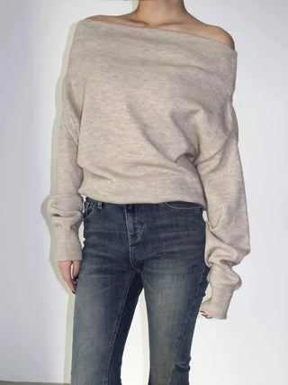 modernism loose off-shoulder knit