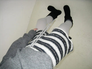 striped wool knit shorts winter shorts