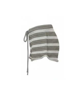 striped wool knit shorts winter shorts