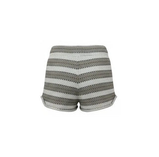 striped wool knit shorts winter shorts