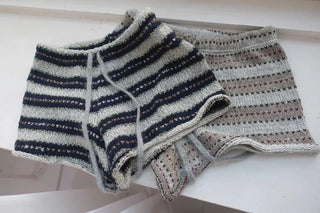 striped wool knit shorts winter shorts