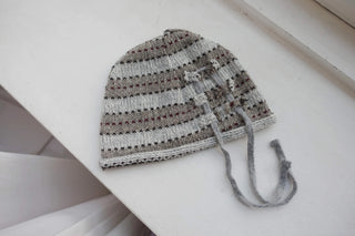 striped ribbon knit beanie