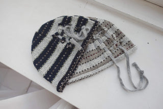 striped ribbon knit beanie