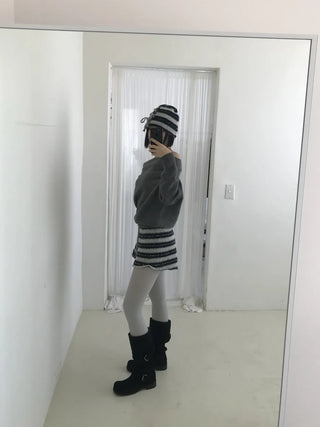 buckle suede leather long boots