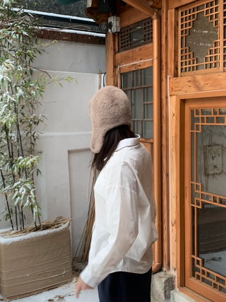 Mink faux fur earflap winter hat