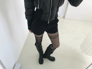 golden studded corduroy rivet winter shorts