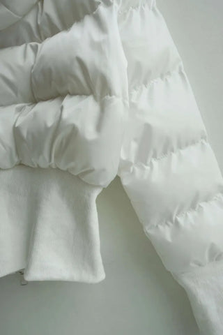 long shirred raccoon fur hooded wellon slim-fit cropped short padding